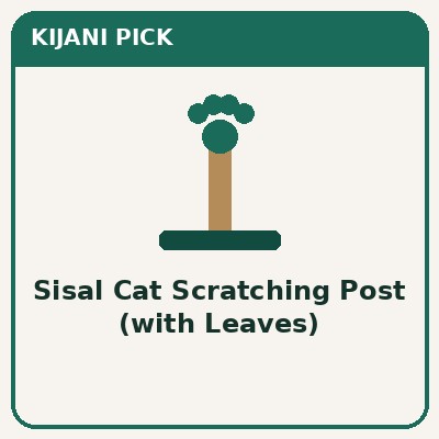 Sisal cat scratching post with leaves