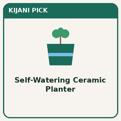 Self-watering ceramic planter to prevent overwatering
